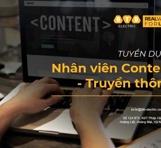 (Hết hạn) BTB Electric tuyển dụng Nhân viên content
