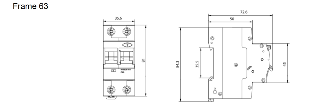 kich thuoc btb electric - rcbo frame 63