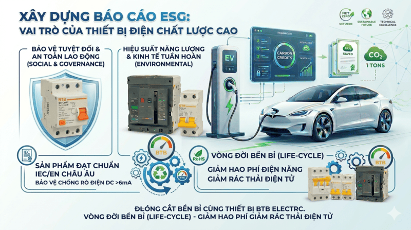 Xây dựng báo cáo ESG: Vai trò của thiết bị điện chất lượng cao