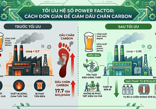 Tối ưu hệ số Power Factor: Cách đơn giản để giảm dấu chân Carbon