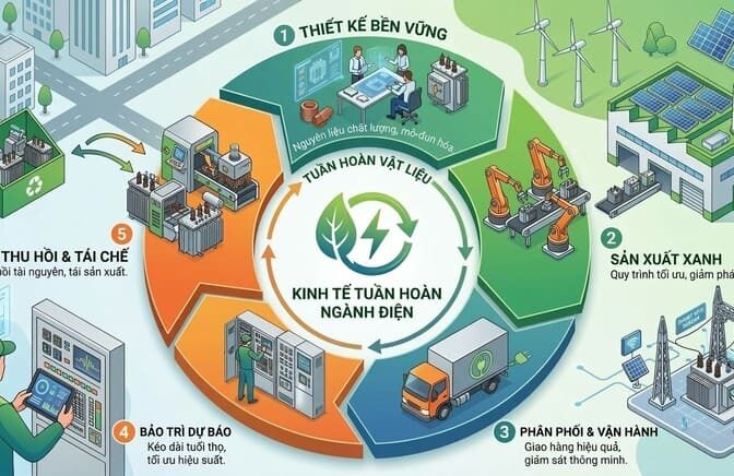 Kinh tế tuần hoàn trong ngành điện: Độ bền thiết bị và vòng đời sản phẩm