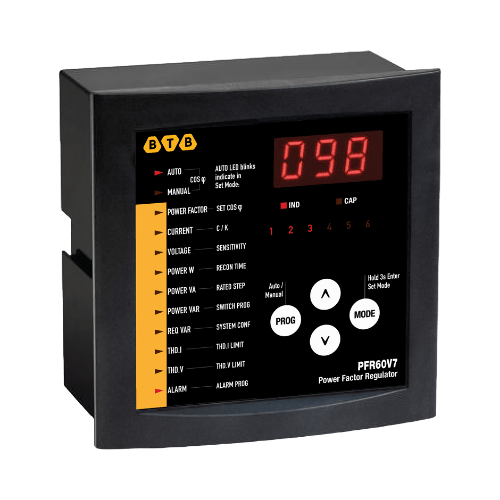 Bộ điều khiển tụ bù PFR60 6 cấp 400V 144x144mm